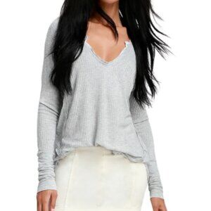 We the Free (Free People) Catalina Waffle Knit Long Sleeve Thermal Top Size M